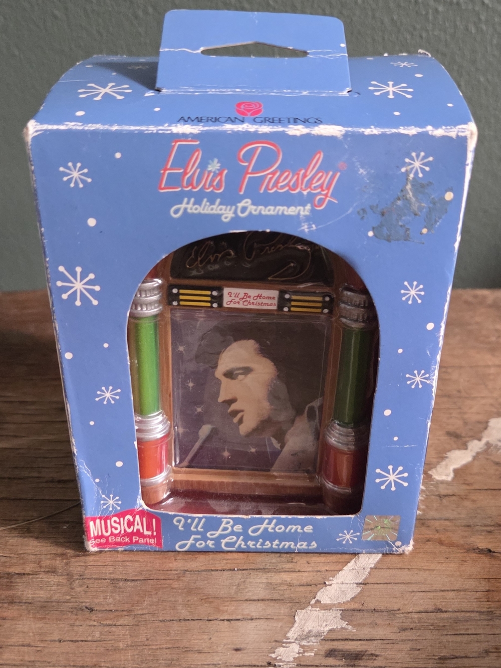 American Greetings Elvis Presley Holiday Ornament - Blue/Green/Red